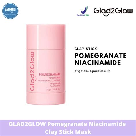 Jual Glad Glow Pomegranate Niacinamide Brightening Clay Stick Shopee