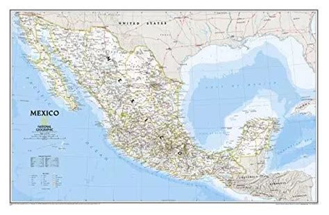 National Geographic Mexico Classic Wall Map Laminated By National