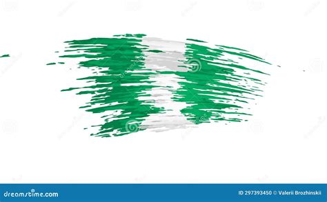 Nigeria Flag Animation Brush Painted Nigerian Flag On White Background