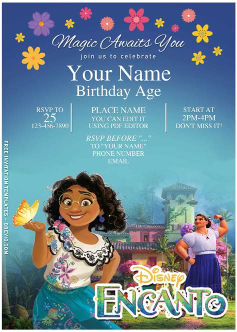 Free Editable Pdf Disney Encanto Themed Birthday Invitation Templates Artofit