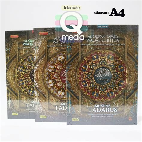 Jual A4 MUSHAF TADARUS A4 BESAR CORDOBA Al Quran Tajwid Waqaf Dan