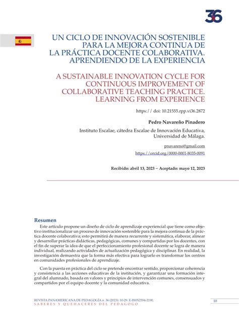 PDF UN CICLO DE INNOVACIÓN SOSTENIBLE PARA LA MEJORA CONTINUA DE LA