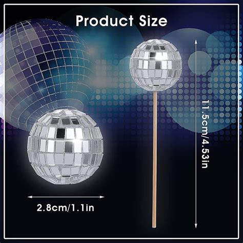 20 Pieces Disco Ball Cupcake Toppers Mini Disco Balls Happy Birthday