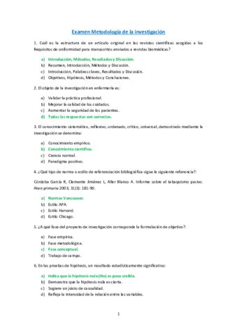 Examen Metodologia De La Investigacion Pdf