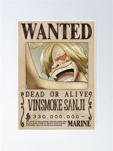 "Sanji Wanted Poster" Poster for Sale by TheOPStore | Redbubble