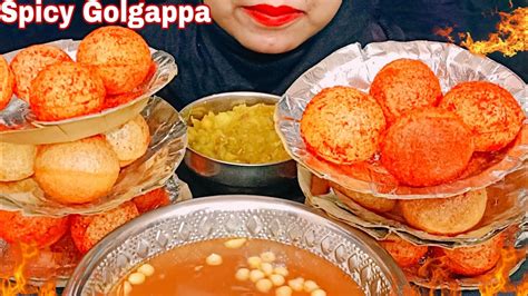 Eating Spicy Pani Puri Big Bites Asmr Eating Mukbang Golgappa