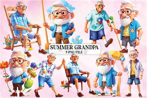 Summer Grandpa Sublimation Clipart Graphic By Ak Artwork · Creative Fabrica