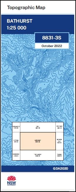 Bathurst 1 25000 Nsw Topographic Map Maps Books And Travel Guides