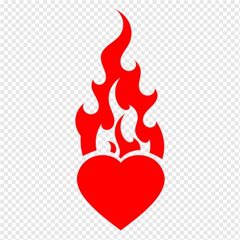 Corazón Llama Fuego Rojo Ardiente Quemar Amor Romántico Corazón