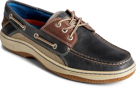 Mens Billfish 3 Eye Wide Leather Navybrown Sperry Australia