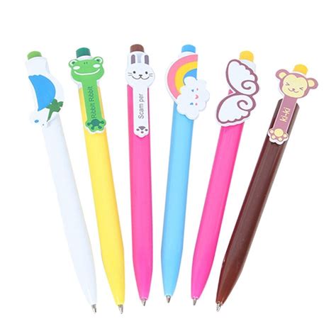 1pcs Kawaii Cartoon Plastic Ballpoint Pens Cute Lovely Cat Bird Ball