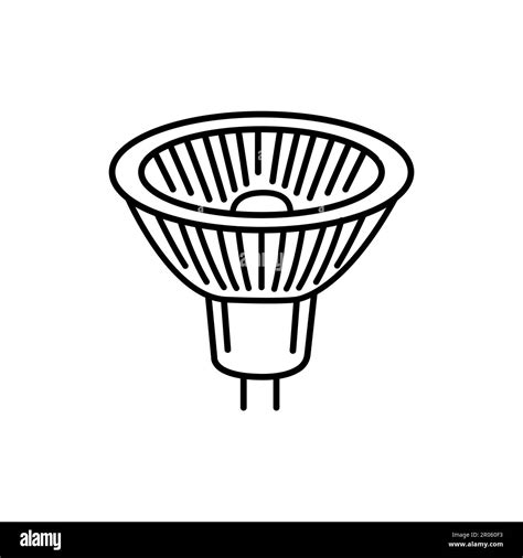 Halogen Lamp Black Line Icon Pictogram For Web Page Mobile App Promo