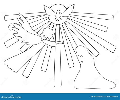 Angel Annunciation Color Activity Page Stock Illustration ...