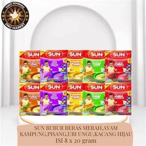 Jual SUN BUBUR SEREAL SUSU BERAS MERAH UBI UNGU PISANG KACANG HIJAU