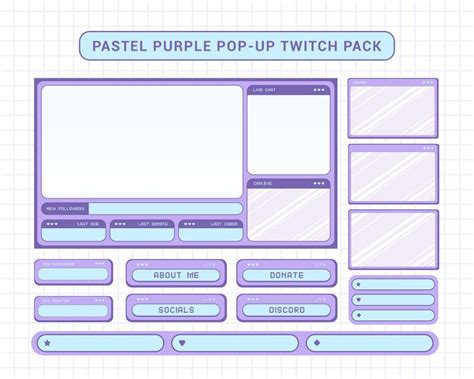 Purple Pop Up Full Twitch Pack Streamer Pack Panels Etsy