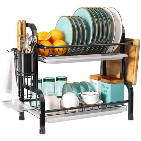 Jasiway Tier Stainless Steel Dish Rack With Holder J Bk The