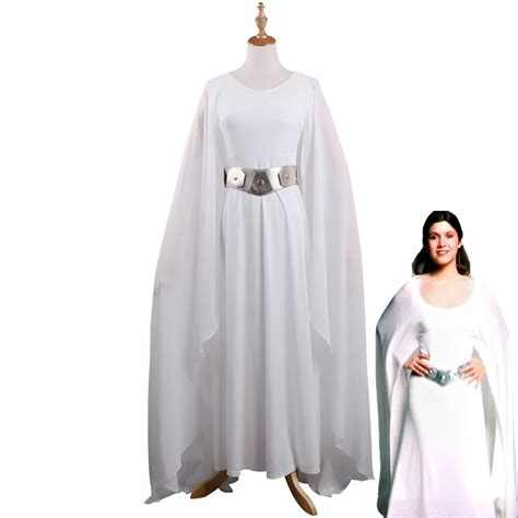 Princess Leia Costume Leia Dress White Adult Star Wars The Last Jedi Costume Dressed Halloween