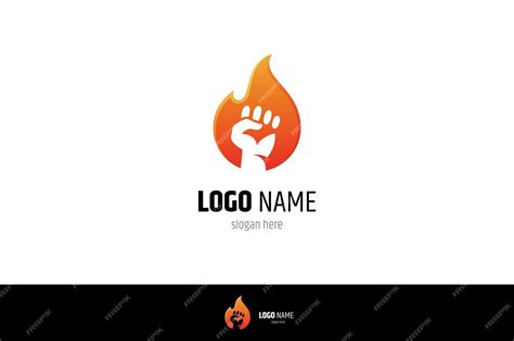 Premium Vector Fire Logo With Hand Power Burning Passion In Orange Design Color