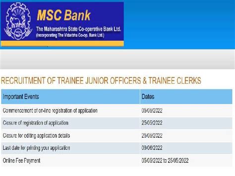 MSC Bank Recruitment 2022 For 195 Trainee Junior Officers And Clerks