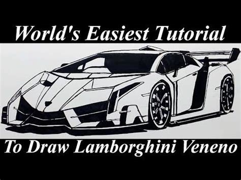 World S Easiest Way To Draw Lamborghini Veneno SWAY Step By Step