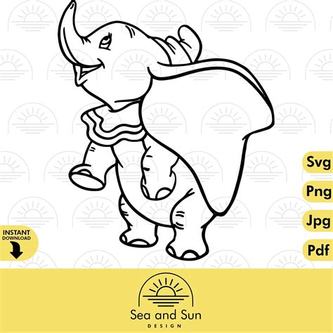 Vector Dumbo Svg Clip Art Files Dumbo Head Disneyland Ears Etsy