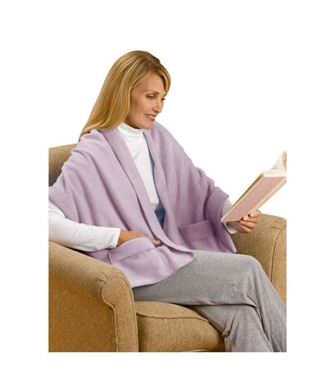 Unisex Adult Warm Polyester Fleece Shawl Blanket Cover With Pockets 20