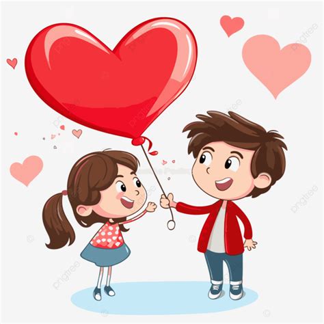 Forever In Our Hearts Vector Sticker Clipart Boy And Girl Holding A