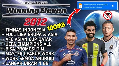 Main Winning Eleven 2024 Mod Apk Android Offline Lite 100MB Best