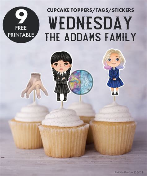 Wednesday - Netflix Show - Free Printable Cupcake Toppers / Tags ...