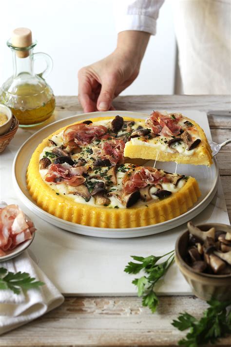 Crostata Di Polenta Con Fontina Funghi E Pancetta Magretta Deliziosa