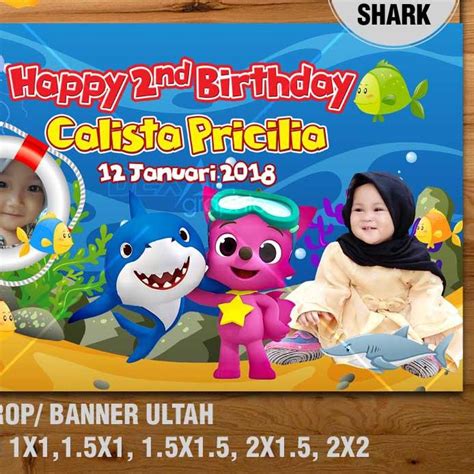 Jual Baby Shark Banner Backdrop Spanduk Ulang Tahun Ul Tah Shopee