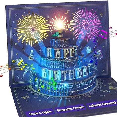 Amazon BYKOOO Birthday Card Musical Pop Up Birthday Cards W