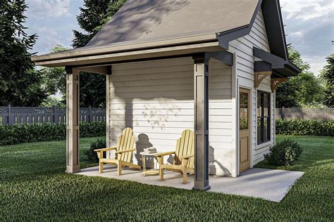 Cottage Style Shed With Side Porch 623002dj Architectural Designs