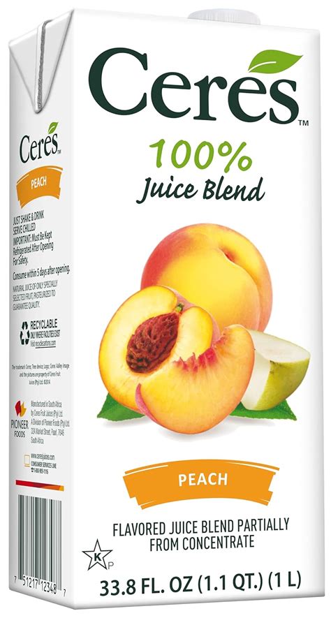 Amazon Ceres All Natural Pure Fruit Juice Blend Peach