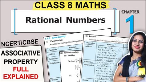 Class 8 Maths Chapter 1 Associative Property Properties Of Rational Numbers Youtube