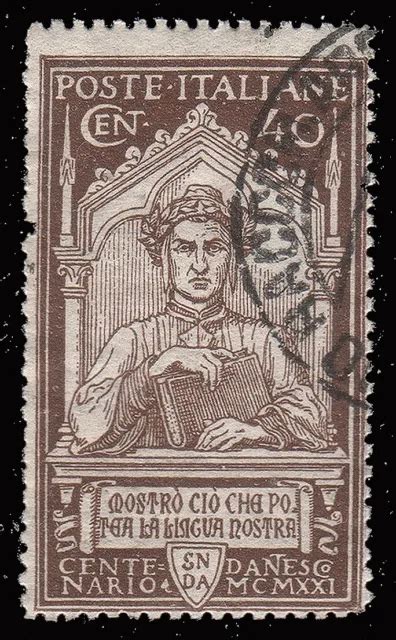 6 CENTENARIO DELLA Morte Di Dante Alighieri 40 C Bruno 1921 EUR