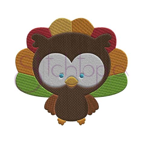 Fall Owl Turkey Embroidery Design Stitchtopia