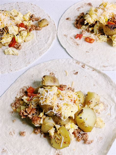 Spicy Sausage Egg and Potato Breakfast Burrito - Chef Nat