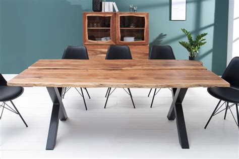 Table De Salle Manger En Bois Massif Amazonas Cm Acacia M Tal Noir