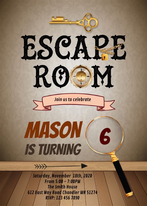 Escape Room Birthday Party Invitation Template Postermywall