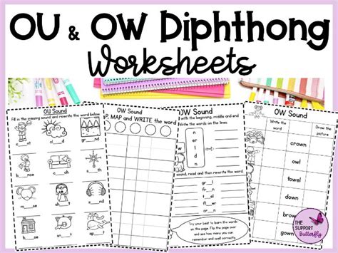 Ou And Ow Diphthong Worksheets And Activities Teaching Resources