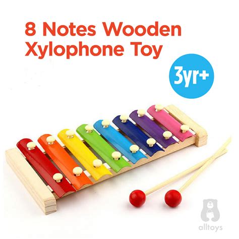 8 Notes Kids Wooden Xylophone Musical Learning Pretend Play Montessori