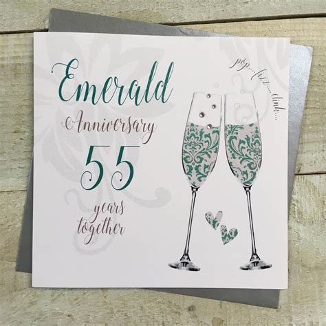 55th Emerald Anniversary Card For Wife Husband Mum Dad Etsy