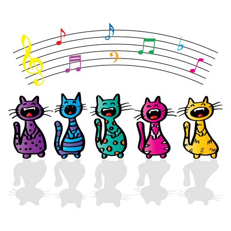 Cute cat singing funny cartoon. 6351585 Vector Art at Vecteezy