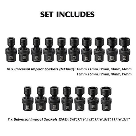 Mixpower Drive Master Impact Socket Set Piece Deep Standard