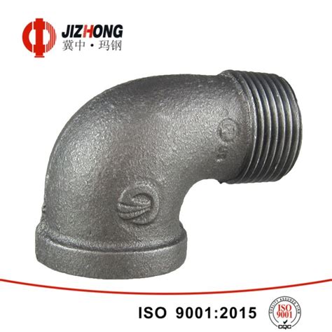 Heavy Duty Black Malleable Iron Pipe Fittings M F Elbow With Iso