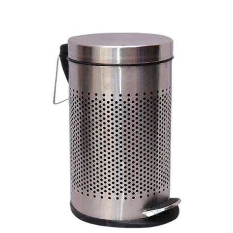 Silver Stainless Steel Pedal Dustbin For Office Size Small Medium