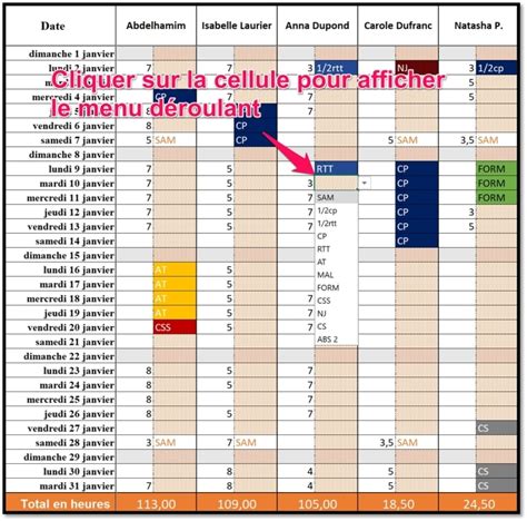 Pointage Salarié sur Excel à télécharger Rep Secretariat