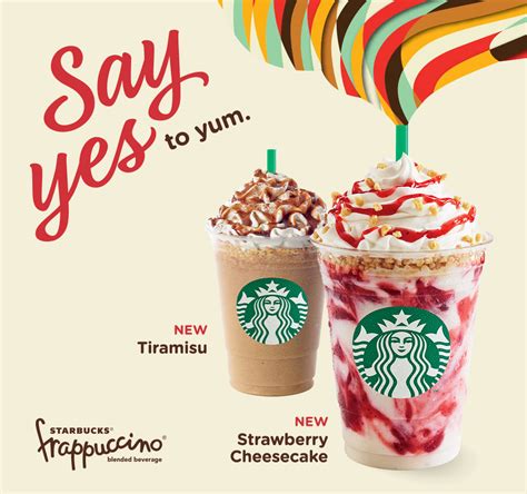 Say Hello To Starbucks New Frappés Tiramisu And Strawberry Cheesecake