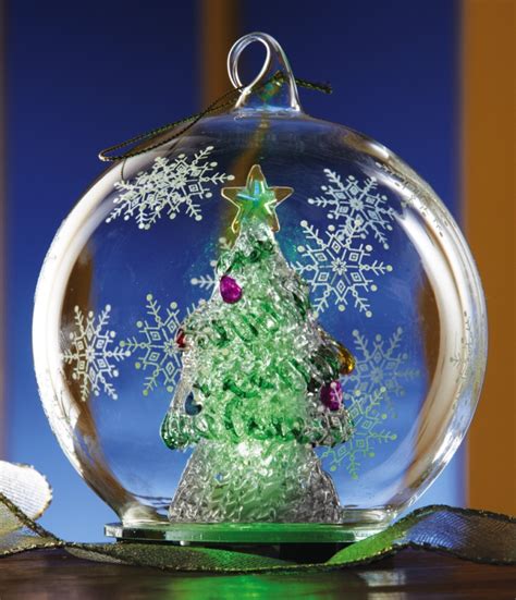 Lighted Christmas Tree Glass Ball Ornament Christmas